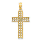 Filigree Cross Charm Pendant in Real 10k Multi-Tone Gold