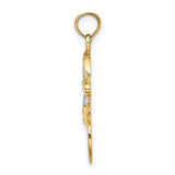 10k Multi-Tone Gold Snowman Pendant with Rhodium Accents, JOY Word, Winter Holiday Theme
