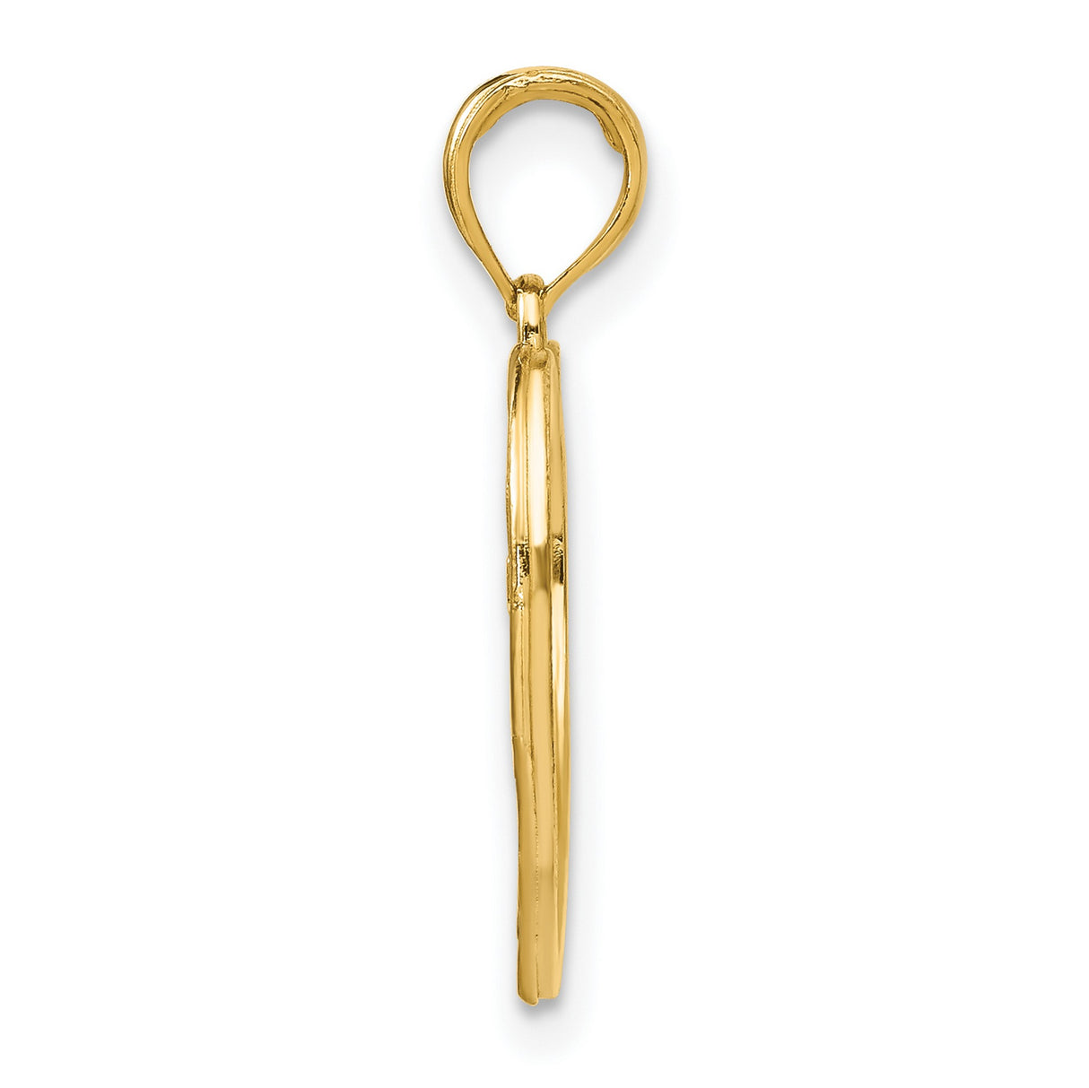Hope In Heart with Flowers Charm Pendant in Real 10k Multi-Tone Gold
