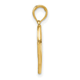 Hope In Heart with Flowers Charm Pendant in Real 10k Multi-Tone Gold