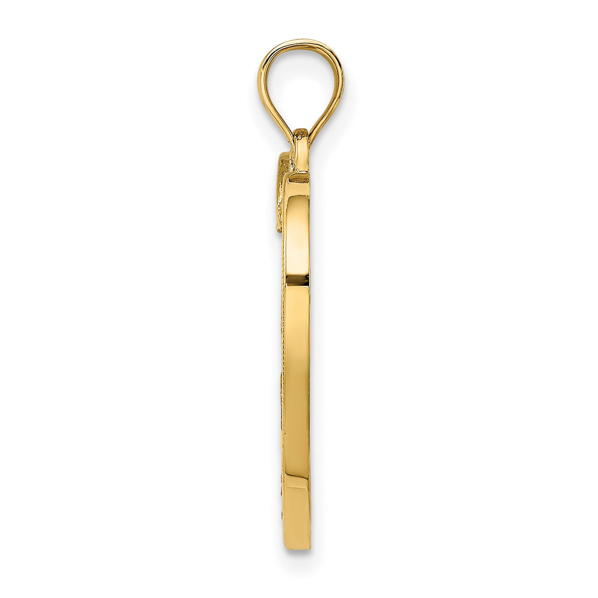 10k Multi-Tone Gold Heart Pendant with MOM and Stick Figures, Symbol of Motherhood and Family