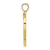 10k Multi-Tone Gold Heart Pendant with MOM and Stick Figures, Symbol of Motherhood and Family