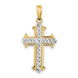 Cross Charm Pendant in Real 10k Multi-Tone Gold