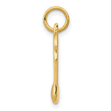 10k Yellow Gold Music Note Pendant, Polished Eighth Note Charm for Women or Unisex