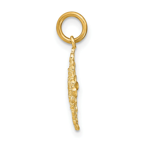 10k Multi-Tone Gold Compass Pendant with Filigree, Rhodium Accent, and Starburst Motif for Women