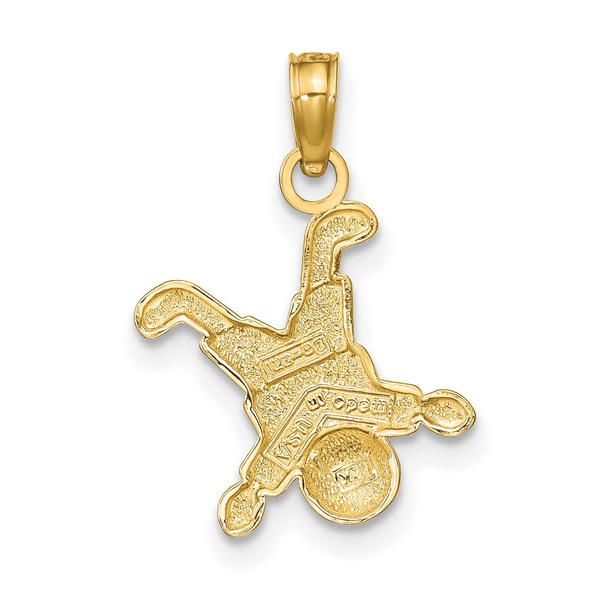10k Yellow Gold Pendant, Boy Doing Handstand Family Charm, Playful Minimal Design