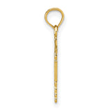 10k Yellow Gold RN Caduceus Pendant, Registered Nurse Symbol Charm for Women or Unisex Wear