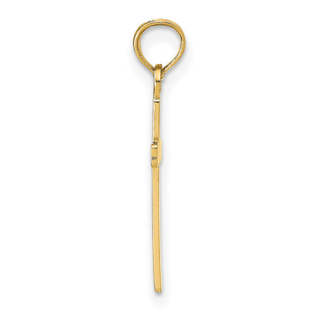 10k Yellow Gold Cross Pendant with Sleek Minimalist Design, Unisex Religious Jewelry