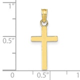 10k Yellow Gold Cross Pendant with Sleek Minimalist Design, Unisex Religious Jewelry