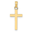 10k Yellow Gold Cross Pendant with Sleek Minimalist Design, Unisex Religious Jewelry
