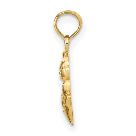 10k Yellow Gold Snowman Pendant with Scarf and Santa Hat, Christmas Holiday Charm