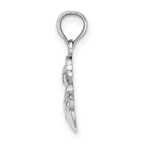 10k White Gold Snowman Pendant with Santa Hat and Scarf, Festive Holiday Charm