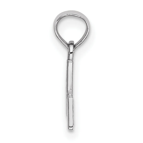 10k White Gold Pendant, Polished Number One Mom Design, Sentimental Charm for Women