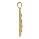 10k Yellow Gold Crucifix Cross Pendant Featuring Jesus and INRI for Men and Women