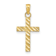 Diamond-Cut Cross Charm Pendant in Real 10k Yellow Gold