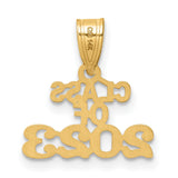 Block CLASS OF 2023 Charm Pendant in Real 10k Yellow Gold