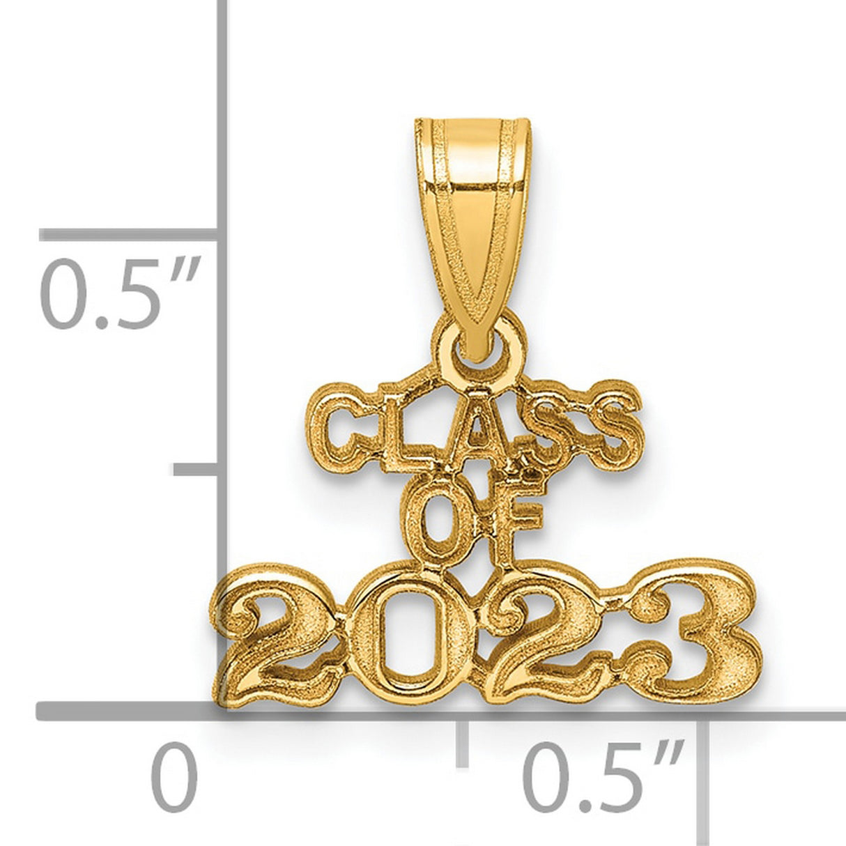 Block CLASS OF 2023 Charm Pendant in Real 10k Yellow Gold