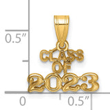 Block CLASS OF 2023 Charm Pendant in Real 10k Yellow Gold