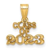 Block CLASS OF 2023 Charm Pendant in Real 10k Yellow Gold