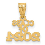 Block CLASS OF 2024 Charm Pendant in Real 10k Yellow Gold