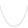 10K White Gold 1.15 mm Polished Chain Necklace, Solid