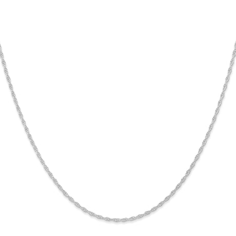 10K White Gold 1.15 mm Polished Chain Necklace, Solid