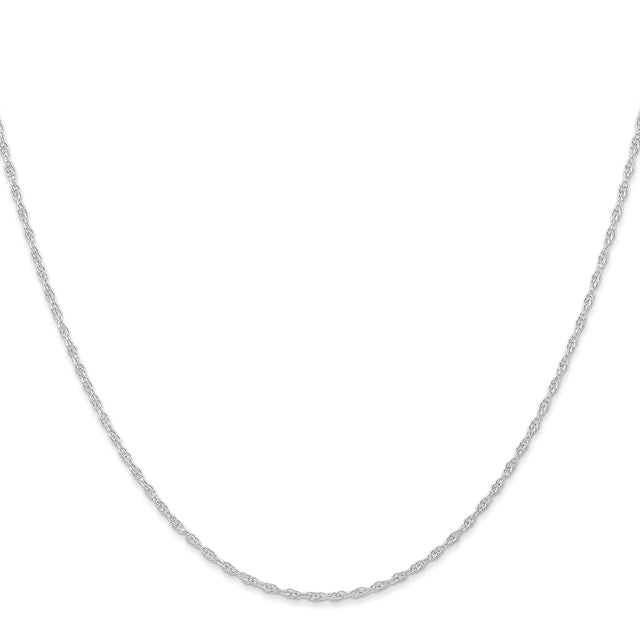 10K White Gold 1.15 mm Polished Chain Necklace, Solid