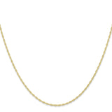 10K Yellow Gold 1.15 mm Polished Chain Necklace, Solid