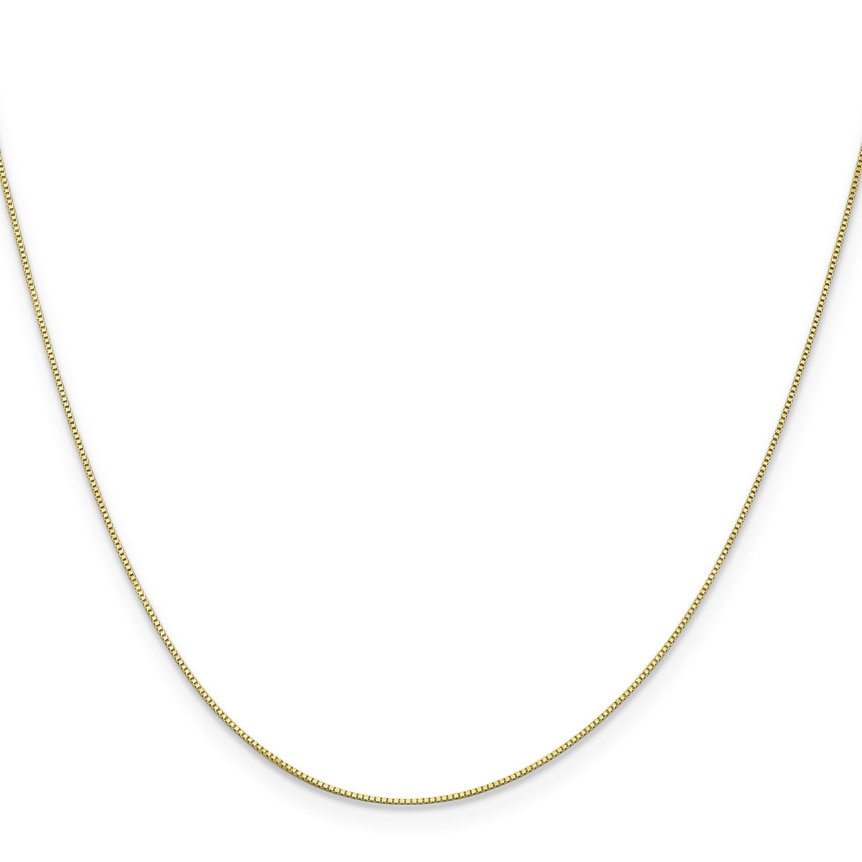 10K Yellow Gold 0.5 mm Box Chain Necklace, Polished