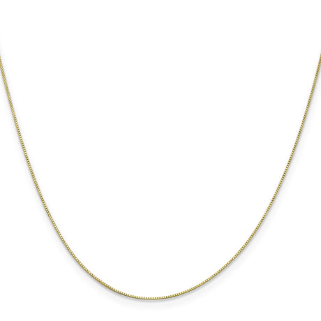 10K Yellow Gold 0.5 mm Box Chain Necklace, Polished
