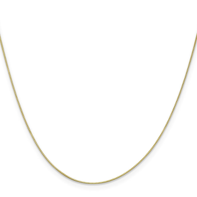 10K Yellow Gold 0.5 mm Box Chain Necklace, Polished