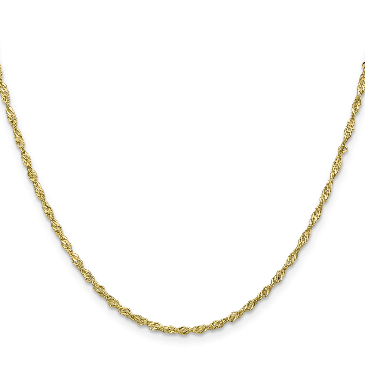10K Yellow Gold 1.7 mm Singapore Chain Necklace, Polished