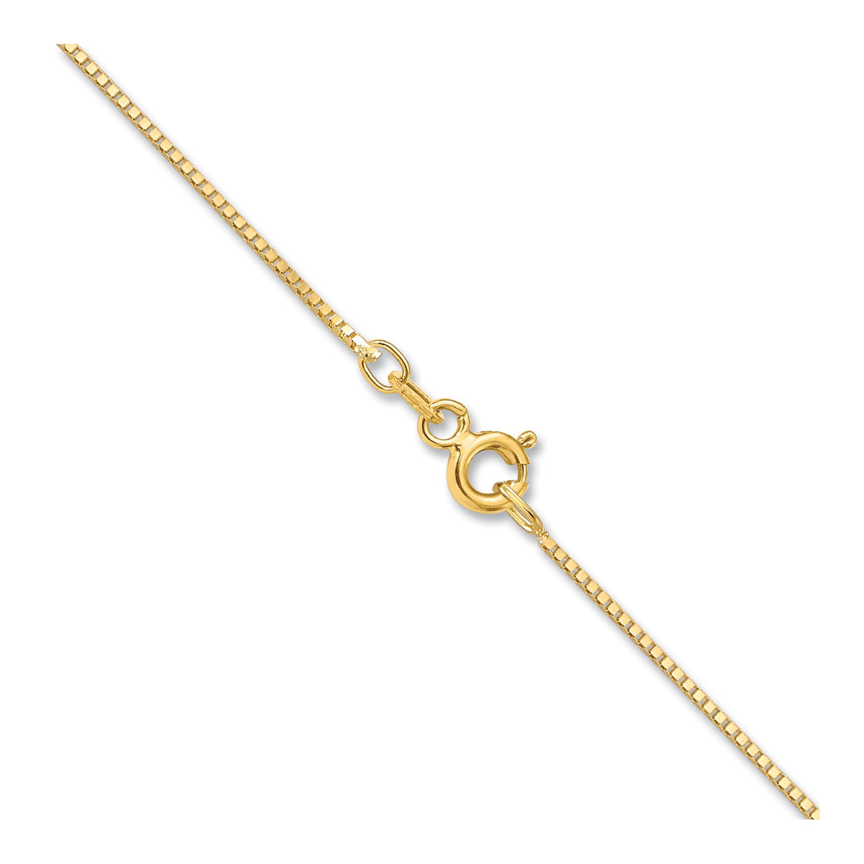 10K Yellow Gold 0.7 mm Box Chain Necklace, Polished alternate angle