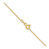 10K Yellow Gold 0.7 mm Box Chain Necklace, Polished alternate angle