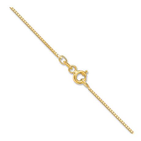 10K Yellow Gold 0.7 mm Box Chain Necklace, Polished alternate angle