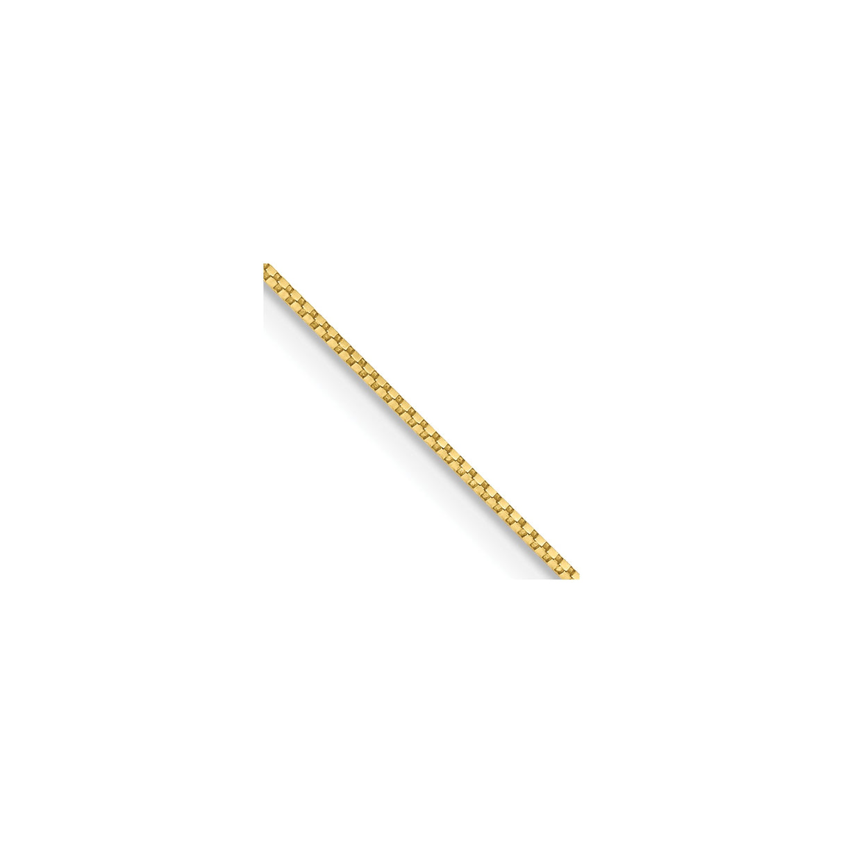 10K Yellow Gold 0.7 mm Box Chain Necklace, Polished detail view