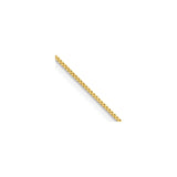 10K Yellow Gold 0.7 mm Box Chain Necklace, Polished detail view