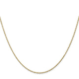 10K Yellow Gold 0.8 mm Rope Chain Necklace, Polished