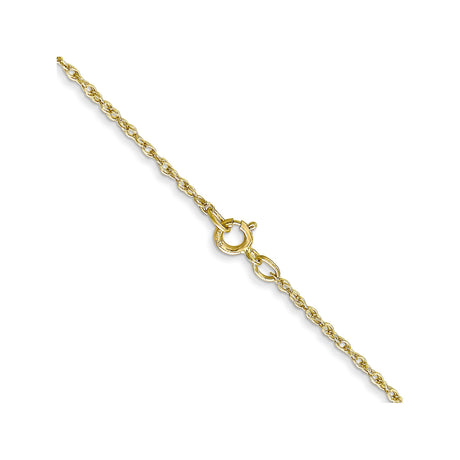 10K Yellow Gold 0.8 mm Rope Chain Necklace, Polished alternate angle