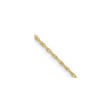 10K Yellow Gold 0.8 mm Rope Chain Necklace, Polished detail view