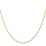 10K Yellow Gold 1.1 mm Singapore Chain Necklace, Polished