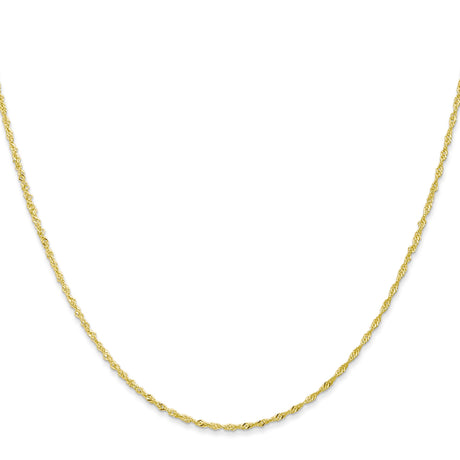 10K Yellow Gold 1.1 mm Singapore Chain Necklace, Polished