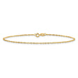 10K Yellow Gold 1.1 mm Singapore Chain Anklet, Polished