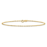10K Yellow Gold 1.1 mm Singapore Chain Bracelet, Polished