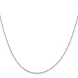10K White Gold 0.5 mm Box Chain Necklace, Polished