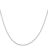 10K White Gold 0.5 mm Box Chain Necklace, Polished