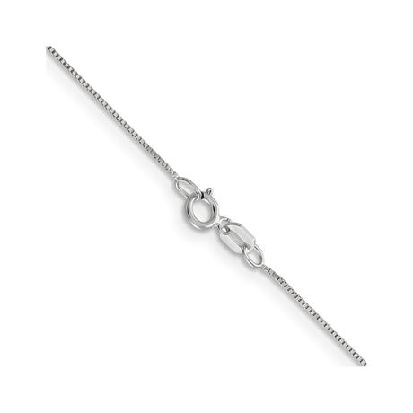 10K White Gold 0.5 mm Box Chain Necklace, Polished alternate angle