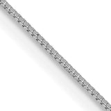 10K White Gold 0.5 mm Box Chain Necklace, Polished detail view