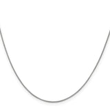 10K White Gold 0.7 mm Box Chain Necklace, Polished