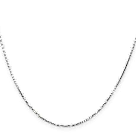 10K White Gold 0.7 mm Box Chain Necklace, Polished